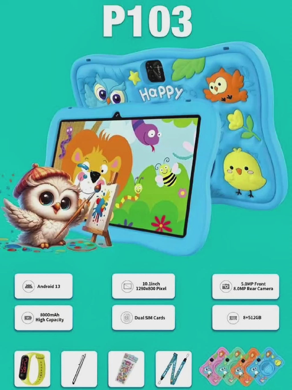 Tablette éducative pour enfants Telzeal P103 – Kids Tablet WiFi