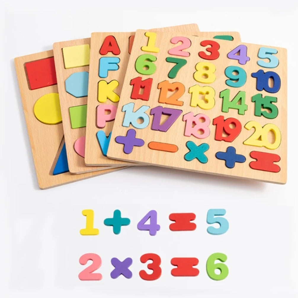 6 Tableaux Puzzle d'apprentissage Alphabet, Chiffres, Mots, Opérations...