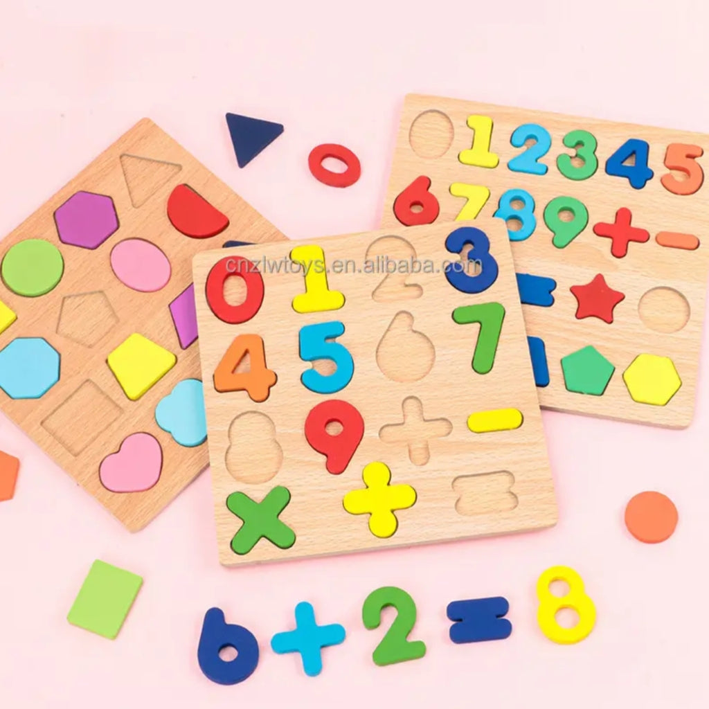 6 Tableaux Puzzle d'apprentissage Alphabet, Chiffres, Mots, Opérations...